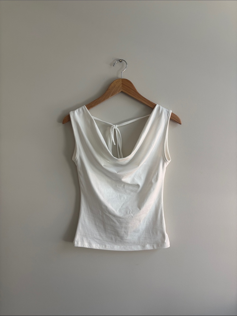 Tie Up Draped Tank Top - Picture 2 of 4